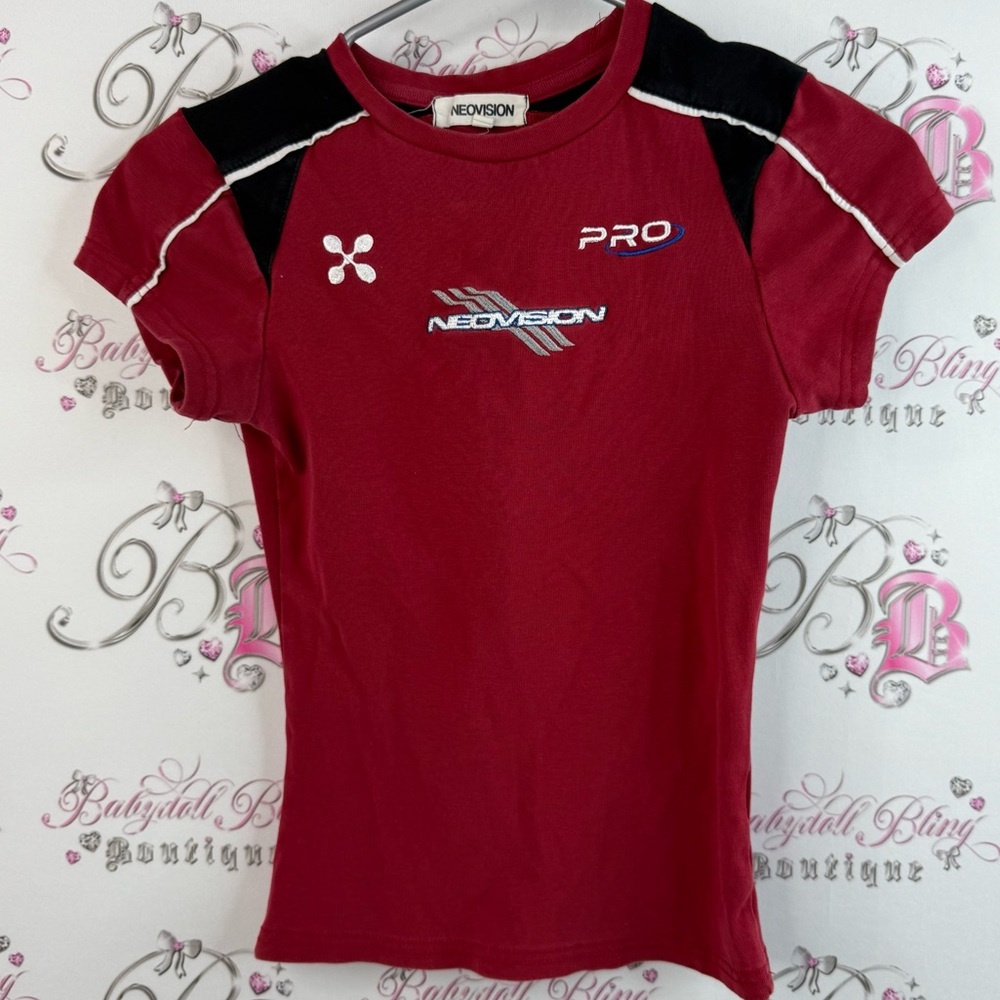 Neovision t-shirts 40 jersey style embroidered Women's Red Short Sleeve Tee